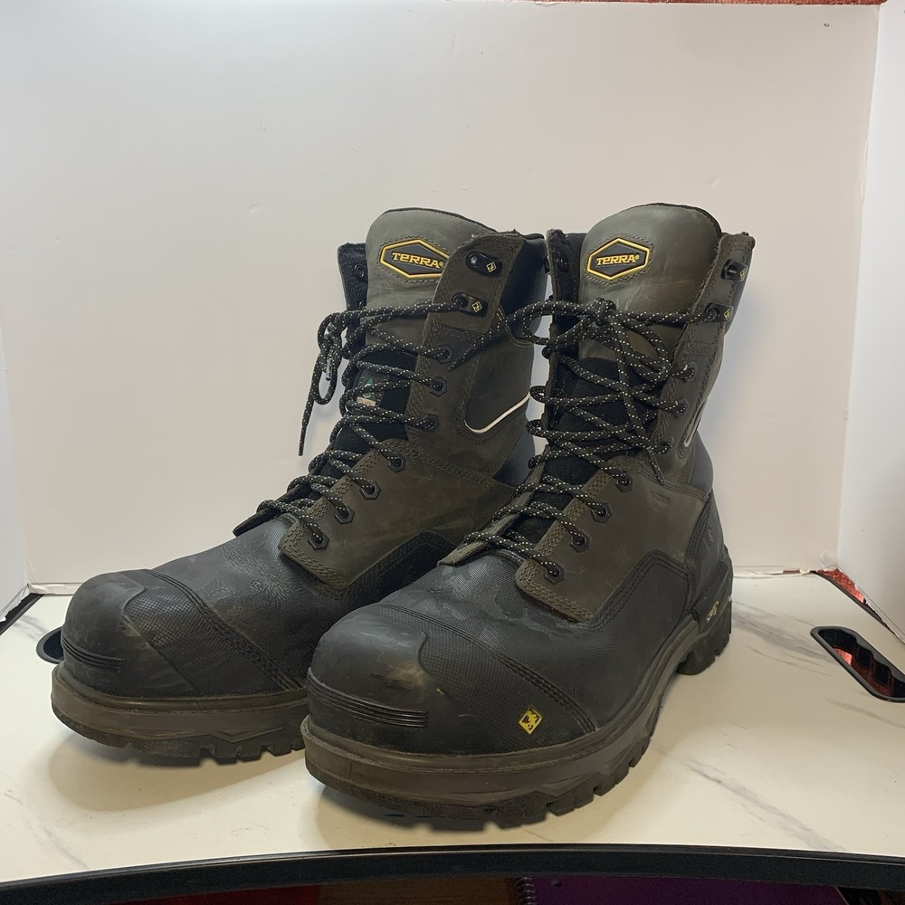 Terra Gantry 8" Waterproof Safety Work Boot Men's Black Composite Toe Sz 12W